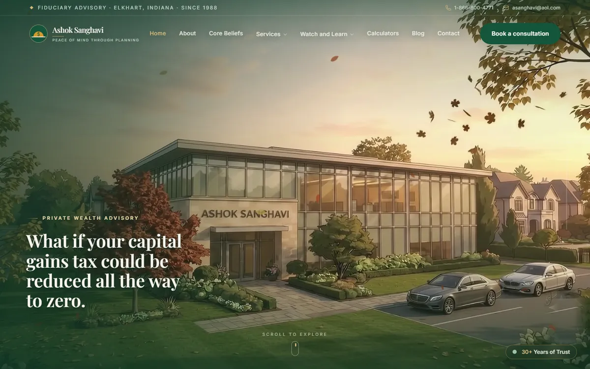 Ashok Sanghavi Financial Advisory website
