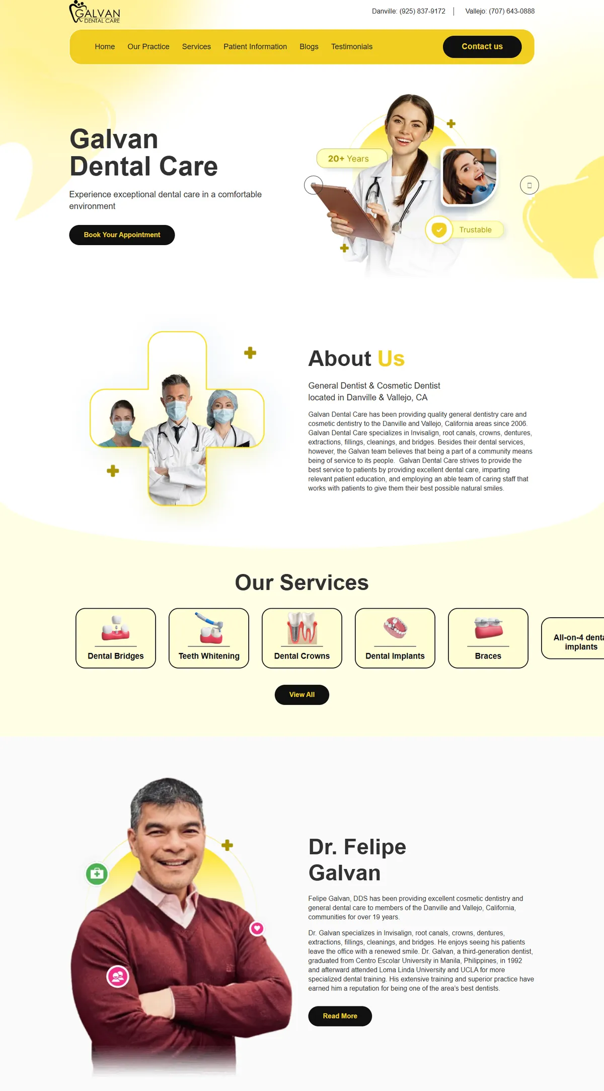 Galvan Dental Care website